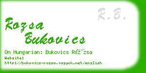 rozsa bukovics business card